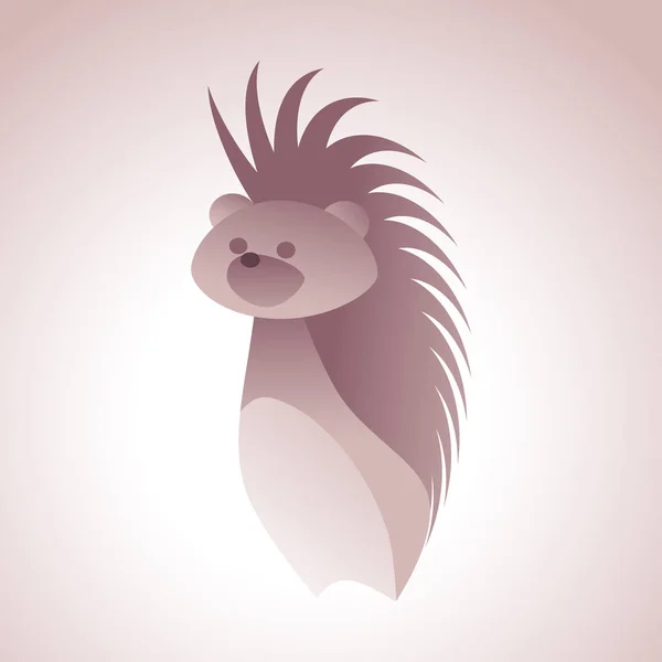 Hedgehog. Ilustração vetorial do logotipo. Animal bonito estilizado, simplificado e isolado . —  Vetores de Stock