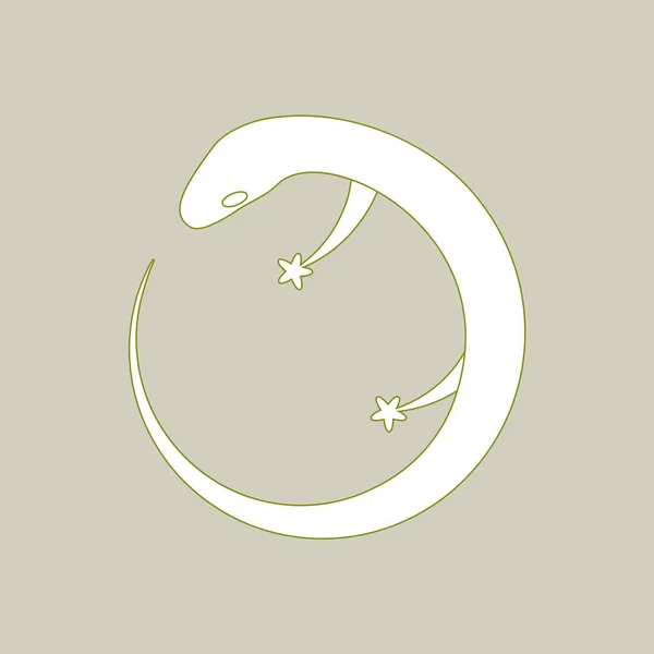 Lagarto. Ilustración vectorial del logotipo. Animal lindo estilizado, simplificado y aislado . — Archivo Imágenes Vectoriales