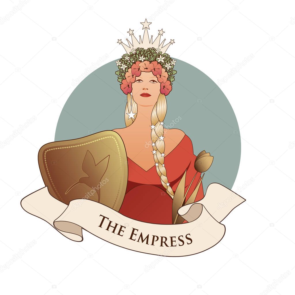 Major Arcana Emblem Tarot Card. The Empress. 