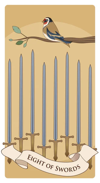 Nine Of Swords. Tarot Cards. Eight Crossed Swords And A Hand Grasping A  Sword Tip Royalty Free SVG, Cliparts, Vectors, and Stock Illustration.  Image 158913412.