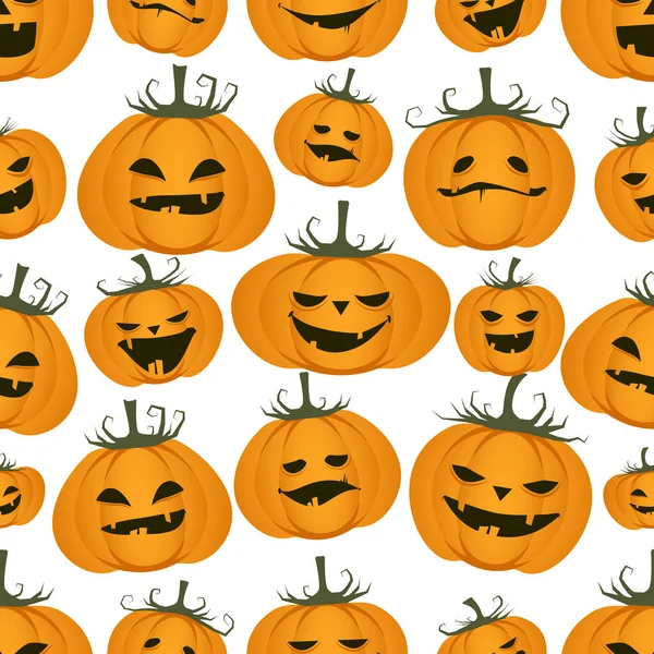 Bezešvé Vzory Legračních Dýní Halloween Party Background — Stockový vektor