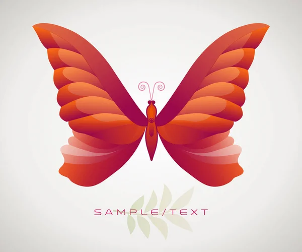 Bella Eterea Farfalla Stilizzata Isolata Simbolo Trasformazione Bellezza Giovinezza — Vettoriale Stock