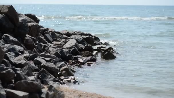石と海の波 — ストック動画