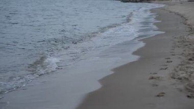 Baltık Denizi'nin kıyısında. Dalgalar deniz