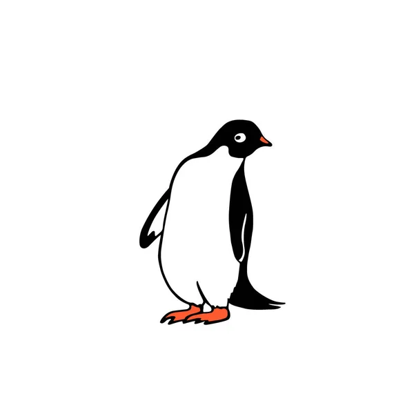 Pingüinos pintados a mano — Vector de stock