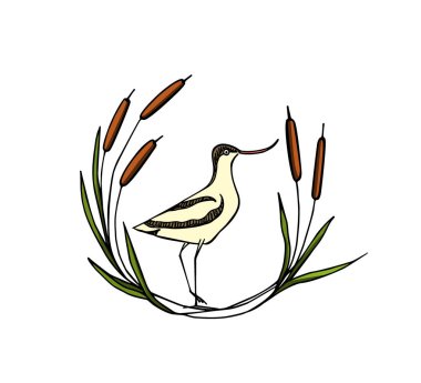 Elle çizilmiş kuş amblemi