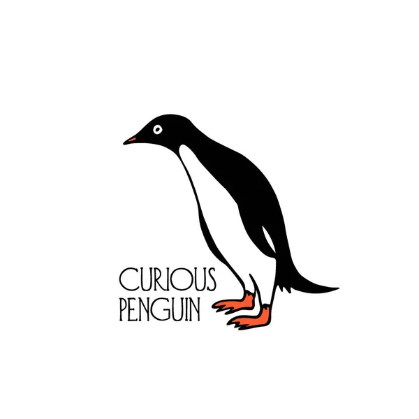 Pinguins desenhados à mão — Vetor de Stock