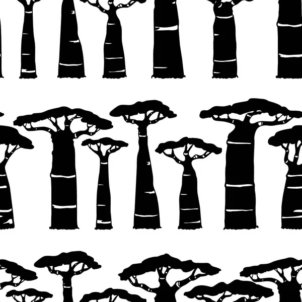 Padrão de baobá desenhado à mão —  Vetores de Stock