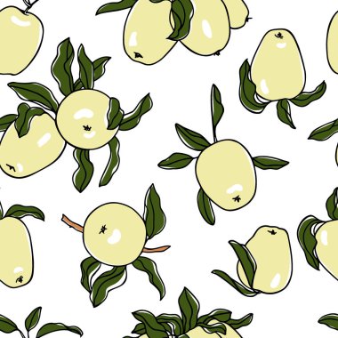 Elle çizilmiş elma desen