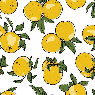 Elle çizilmiş elma desen