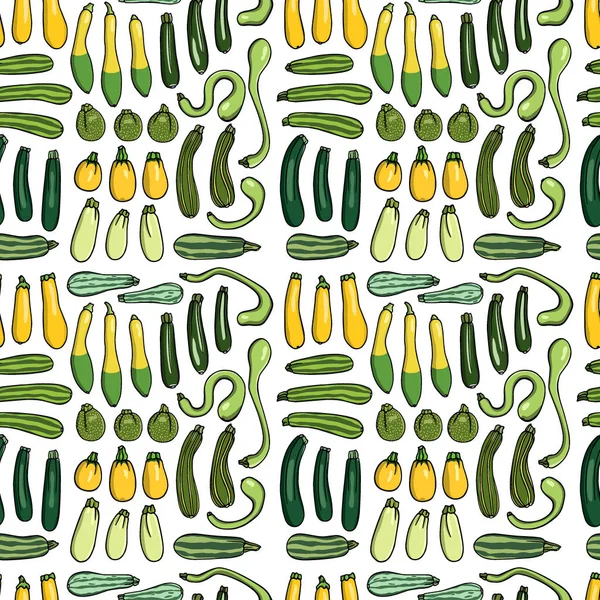 Patrón de verduras dibujadas a mano — Vector de stock