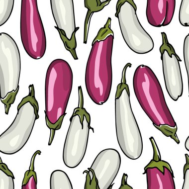 Elle çizilmiş patlıcan desen