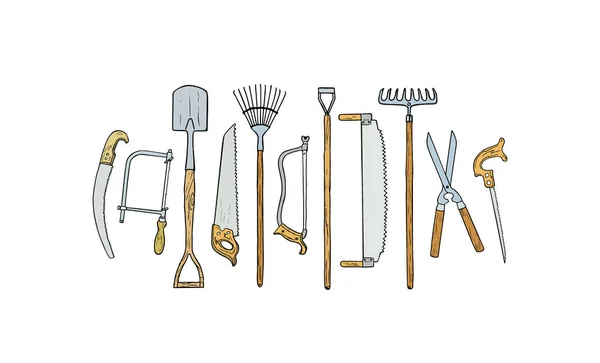 手绘园林工具 — 图库矢量图片