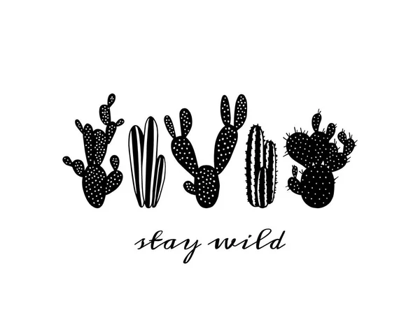 Cactus dibujado a mano — Vector de stock
