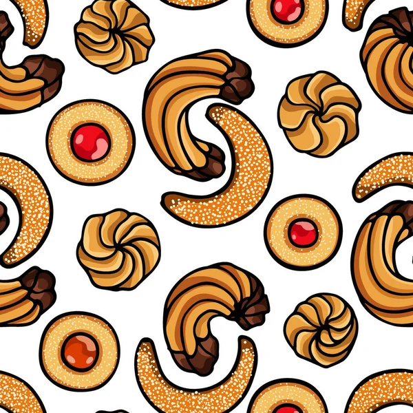 Biscuits autrichiens dessinés à la main — Image vectorielle