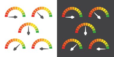 Metre işareti Infographic Red öğesine yeşil vektör çizim ölçmek