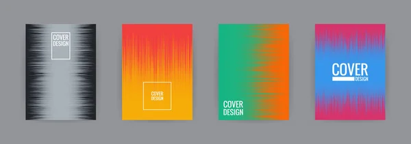 Kapak Arka Plan Tasarım Şablonu Vektör Çizim Ayarlayın Renkli Yarı — Stok Vektör