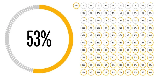 Conjunto Diagramas Percentuais Círculo 100 Prontos Para Uso Para Web —  Vetores de Stock