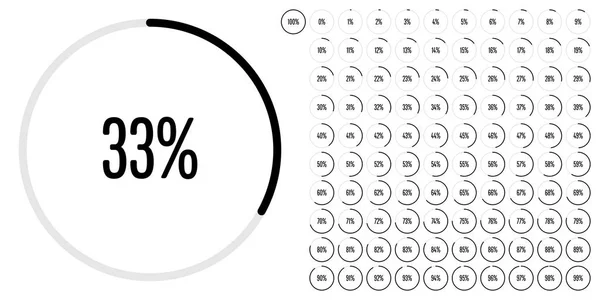 关系图圈百分比从 Web 用户界面 或图表 指标与黑从准备到使用 100 — 图库矢量图片