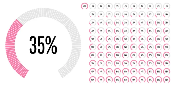 Conjunto Diagramas Percentuais Setor Circular 100 Prontos Usar Para Web —  Vetores de Stock