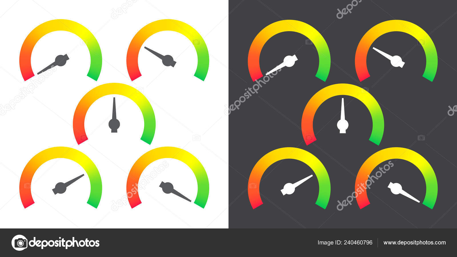 Meter Sign Infographic Gauge Element Red Green Vector Illustration
