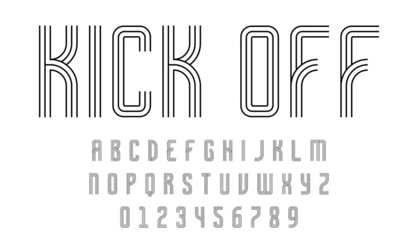 Set Alfabetten Letterletters Cijfers Modern Abstract Design Met Lijnen Vector — Stockvector