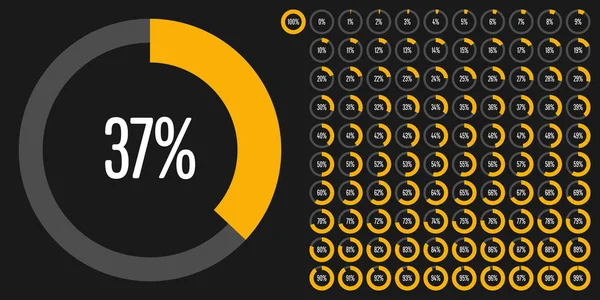 Állítsa Kör Százalékos Diagramok Méter 100 Használatra Kész Web Design — Stock Vector