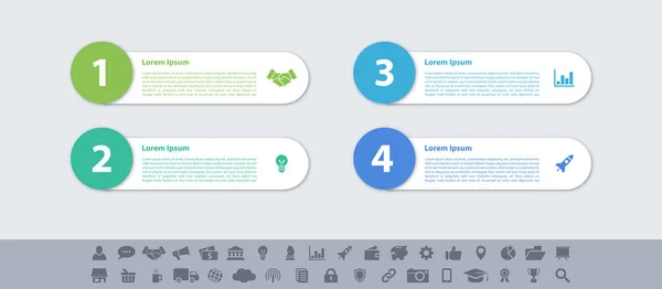 Ilustración Vectores Concepto Negocio Diseño Infográfico Con Pasos Opciones Procesos — Vector de stock