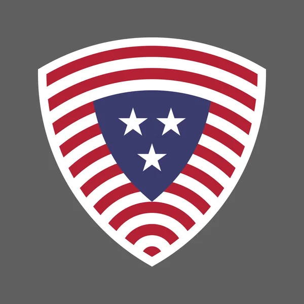 Estados Unidos América Eua Bandeira Escudo Ícone Logotipo Vetor Ilustração —  Vetores de Stock