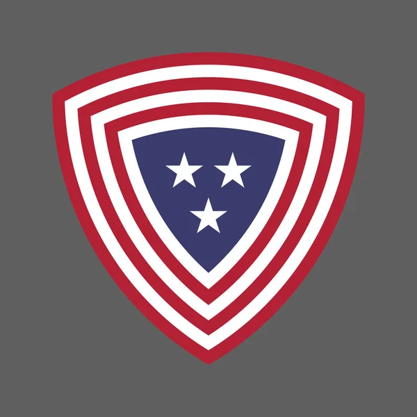 United States America Usa Flag Shield Icon Logo Vector Illustration — Stock Vector