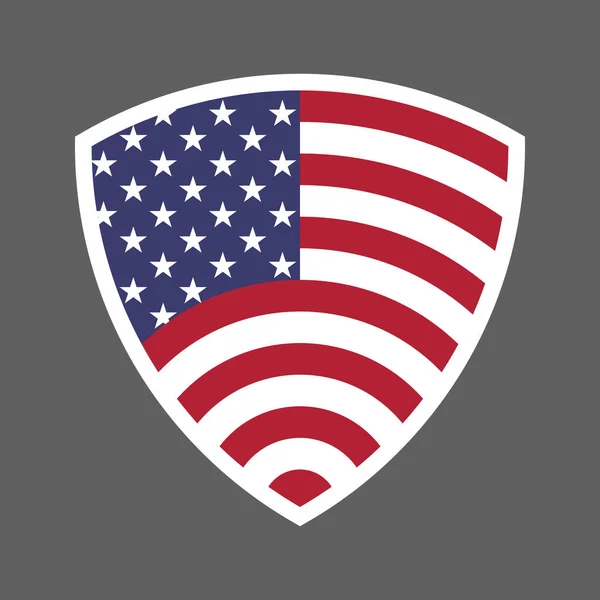 United States America Usa Flag Shield Icon Logo Vector Illustration — Stock Vector