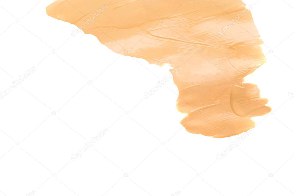 Makeup foundation blur cream isolated background. Top view collage corrective tonal base. Macro Tonal skin tone. skin types. Closeup of flat Makeup. Set of tonal cream