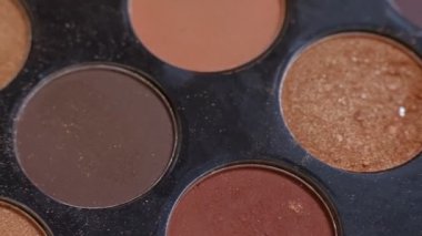 Makyaj için kozmetik göz farı paleti. Moda ve güzellik arka plan. Yakından görüş. makro çekim. makro çekim