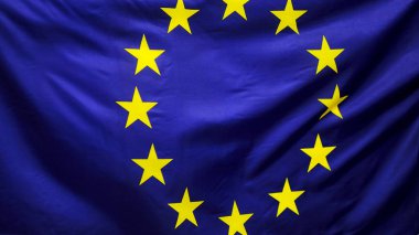 dalgalı Avrupa Birliği bayrağı closeup çekim