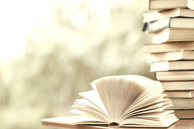 En iyi kitap ev kütüphanesi geçmişi. Üst üste klasik kitaplar okurdum. Üniversite kütüphanesi masası. Klasik kitap yayıncılığı