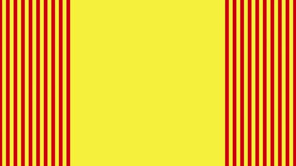 黄色背景上的红线。过渡单色。抽象的运动图形和动画背景.视频动画。最小的镜头覆盖设计。库存录像 — 图库视频影像