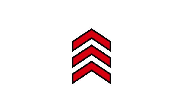 Nuovo stile frecce rosse isolate su bianco. Icona della freccia. video animazione 4k. Minimi filmati. stock di filmati — Video Stock