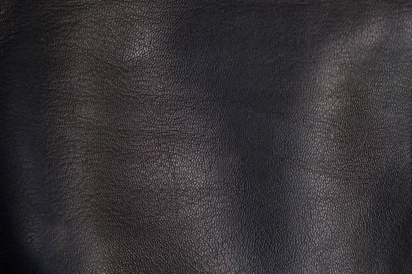 Black leather texture seamless. High-resolution texture of folds. black calf leather — Stock Photo, Image