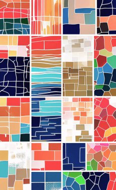 Tekstil ve duvar kağıdı desenleri. Basılabilir dijital illüstrasyon çalışması. Çiçek Yazdırma Tasarımı.