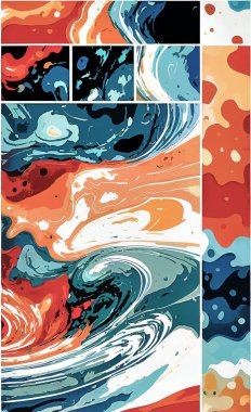 Tekstil ve duvar kağıdı desenleri. Basılabilir dijital illüstrasyon çalışması. Çiçek Yazdırma Tasarımı.