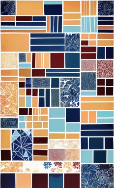 Tekstil ve duvar kağıdı desenleri. Basılabilir dijital illüstrasyon çalışması. Çiçek Yazdırma Tasarımı.