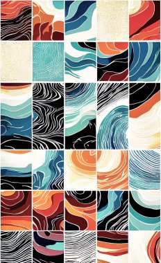 Tekstil ve duvar kağıdı desenleri. Basılabilir dijital illüstrasyon çalışması. Çiçek Yazdırma Tasarımı.