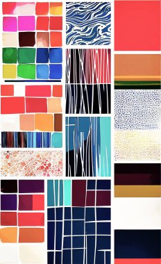 Tekstil ve duvar kağıdı desenleri. Basılabilir dijital illüstrasyon çalışması. Çiçek Yazdırma Tasarımı.