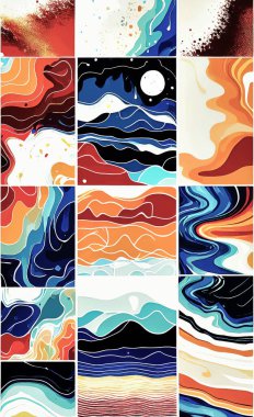 Tekstil ve duvar kağıdı desenleri. Basılabilir dijital illüstrasyon çalışması. Çiçek Yazdırma Tasarımı.