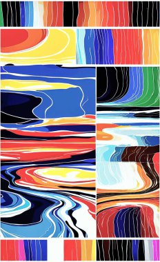 Tekstil ve duvar kağıdı desenleri. Basılabilir dijital illüstrasyon çalışması. Çiçek Yazdırma Tasarımı.