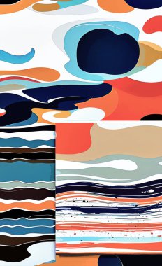 Tekstil ve duvar kağıdı desenleri. Basılabilir dijital illüstrasyon çalışması. Çiçek Yazdırma Tasarımı.