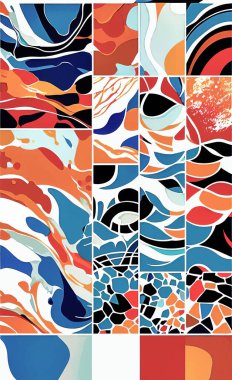 Tekstil ve duvar kağıdı desenleri. Basılabilir dijital illüstrasyon çalışması. Çiçek Yazdırma Tasarımı.