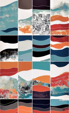 Tekstil ve duvar kağıdı desenleri. Basılabilir dijital illüstrasyon çalışması. Çiçek Yazdırma Tasarımı.