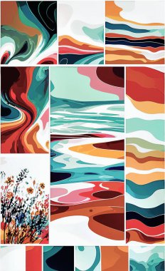 Tekstil ve duvar kağıdı desenleri. Basılabilir dijital illüstrasyon çalışması. Çiçek Yazdırma Tasarımı.