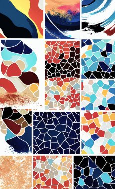 Tekstil ve duvar kağıdı desenleri. Basılabilir dijital illüstrasyon çalışması. Çiçek Yazdırma Tasarımı.